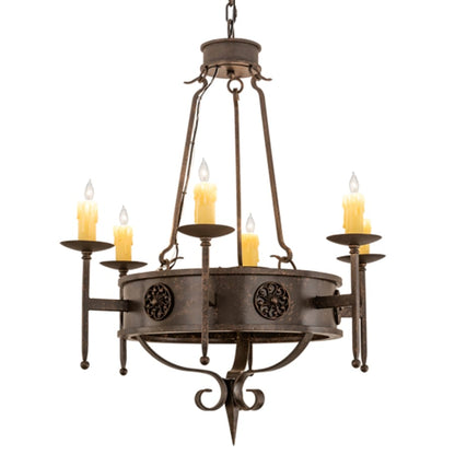 Meyda Tiffany Lorenzo 6 Light 30" Wide Taper Candle Style Chandelier