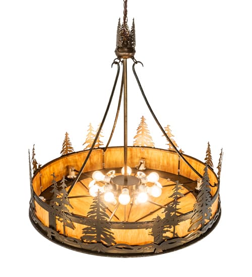 6 Light 41" Wide Abstract Pendant