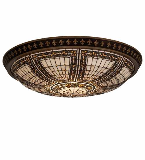 Fleur-de-lis 8 Light 45" Wide Flush Mount Bowl Ceiling Fixture