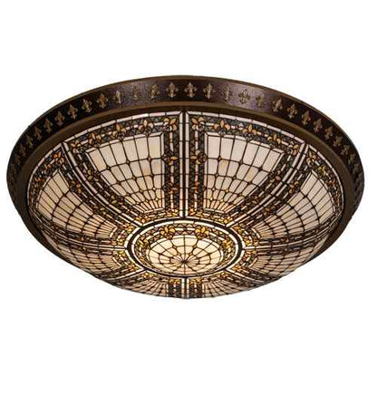 Fleur-de-lis 8 Light 45" Wide Flush Mount Bowl Ceiling Fixture