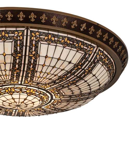 Fleur-de-lis 8 Light 45" Wide Flush Mount Bowl Ceiling Fixture