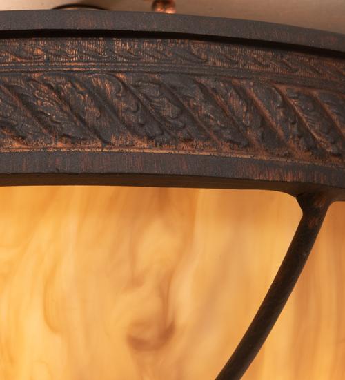 Hoja 3 Light 15" Wide Semi-Flush Bowl Ceiling Fixture - Rokusho Finish