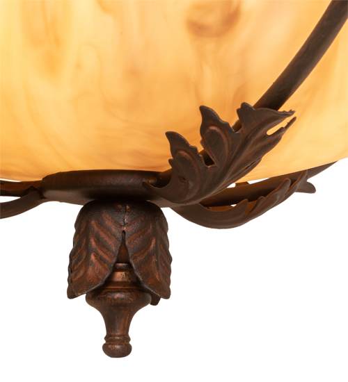 Hoja 3 Light 15" Wide Semi-Flush Bowl Ceiling Fixture - Rokusho Finish
