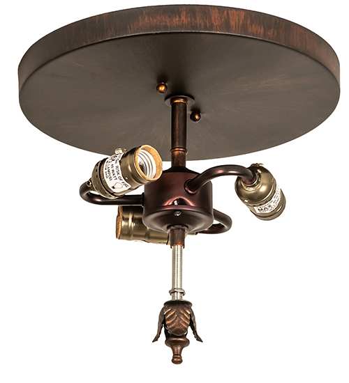 Hoja 3 Light 15" Wide Semi-Flush Bowl Ceiling Fixture - Rokusho Finish
