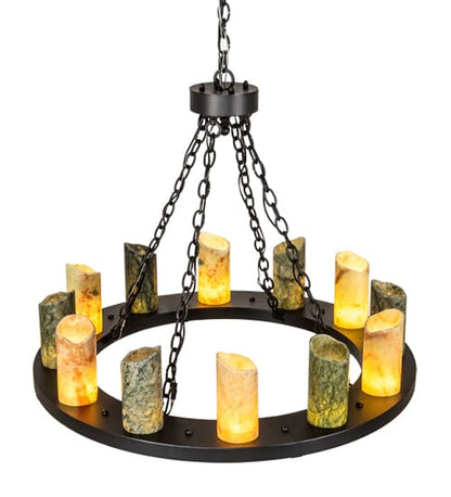 Loxley 12 Light 36" Wide Pillar Candle Ring Chandelier