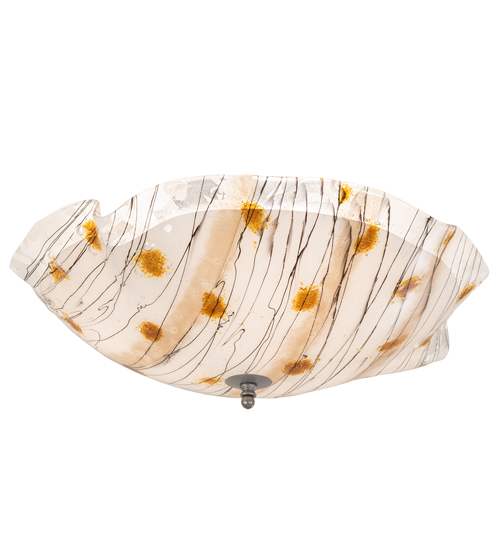 Metro Fusion 3 Light 24" Wide Semi-Flush Bowl Ceiling Fixture - Nickel Finish