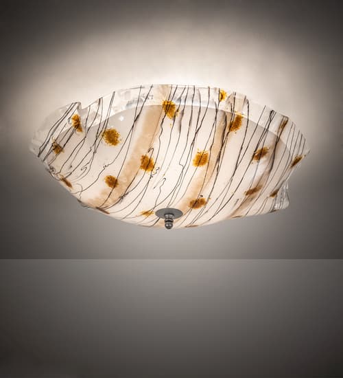 Metro Fusion 3 Light 24" Wide Semi-Flush Bowl Ceiling Fixture - Nickel Finish