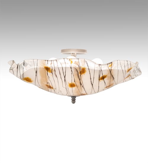 Metro Fusion 3 Light 24" Wide Semi-Flush Bowl Ceiling Fixture - Nickel Finish