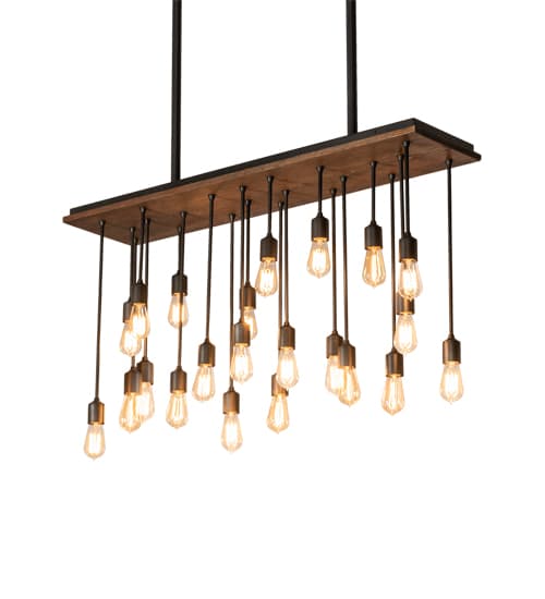 22 Light 48" Wide Wood Linear Pendant