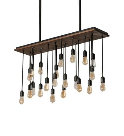 22 Light 48" Wide Wood Linear Pendant