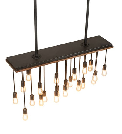 22 Light 48" Wide Wood Linear Pendant