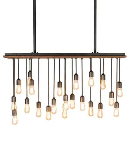 22 Light 48" Wide Wood Linear Pendant