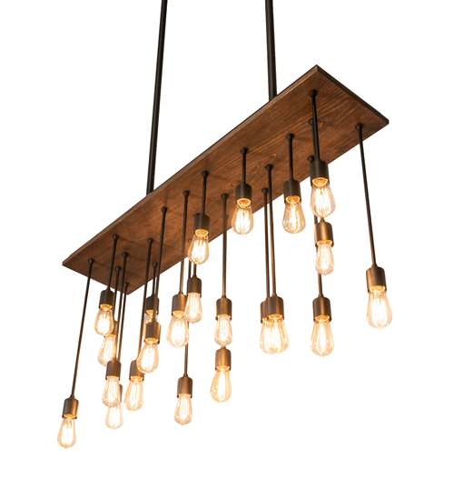 22 Light 48" Wide Wood Linear Pendant