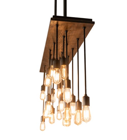 22 Light 48" Wide Wood Linear Pendant