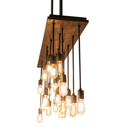 22 Light 48" Wide Wood Linear Pendant