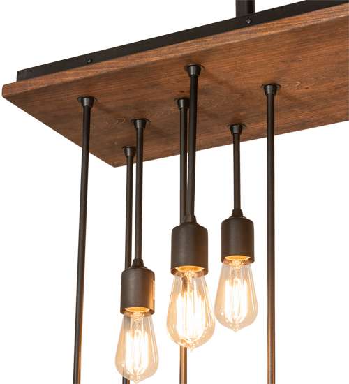22 Light 48" Wide Wood Linear Pendant
