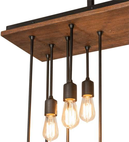 22 Light 48" Wide Wood Linear Pendant