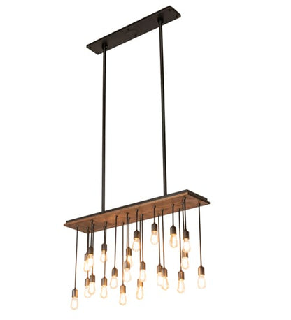 22 Light 48" Wide Wood Linear Pendant