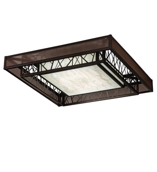 Quadrato Rich Umador 51" Wide LED Semi-Flush Square Ceiling Fixture