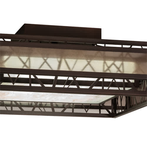 Quadrato Rich Umador 51" Wide LED Semi-Flush Square Ceiling Fixture