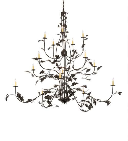 Oak Leaf 15 Light 72" Wide Taper Candle Style Chandelier