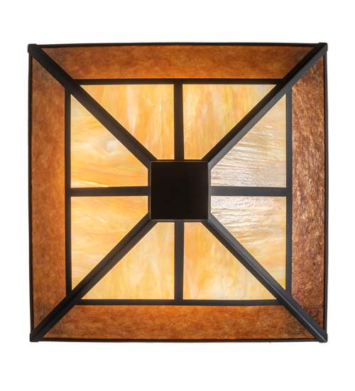 T Mission 8 Light 34" Wide Semi-Flush Ceiling Fixture - Flat Black Finish