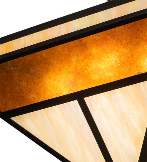 T Mission 8 Light 34" Wide Semi-Flush Ceiling Fixture - Flat Black Finish