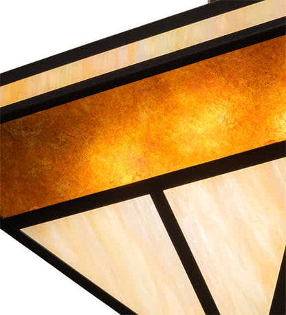 T Mission 8 Light 34" Wide Semi-Flush Ceiling Fixture - Flat Black Finish