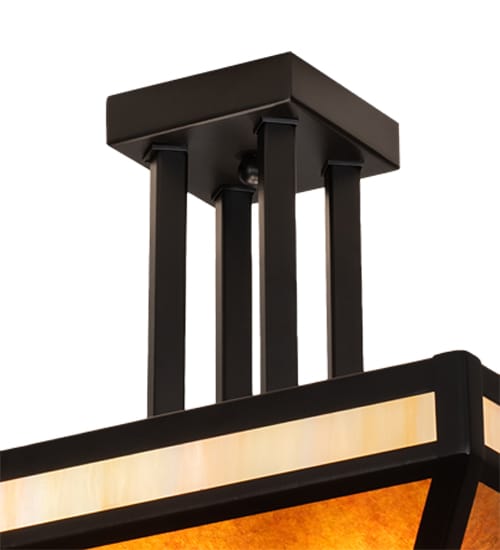 T Mission 8 Light 34" Wide Semi-Flush Ceiling Fixture - Flat Black Finish