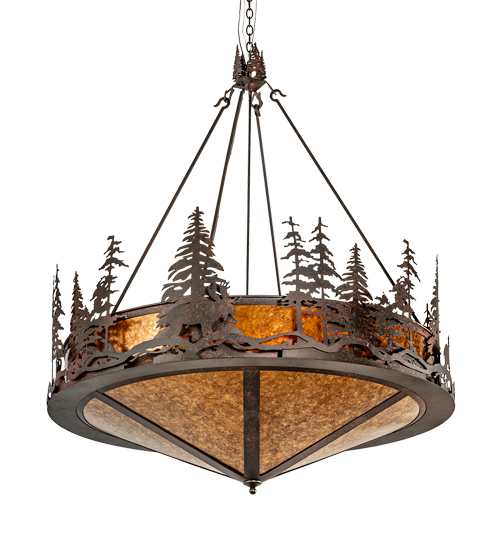 6 Light 54" Wide Abstract Pendant