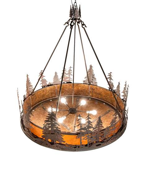 6 Light 54" Wide Abstract Pendant