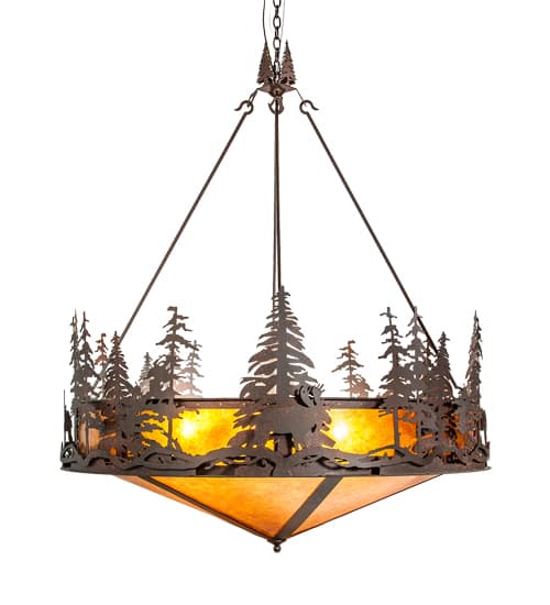 6 Light 54" Wide Abstract Pendant