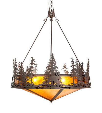 6 Light 54" Wide Abstract Pendant