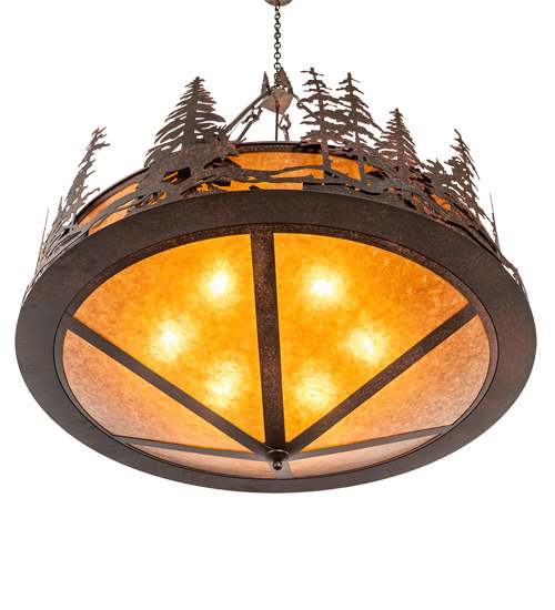 6 Light 54" Wide Abstract Pendant