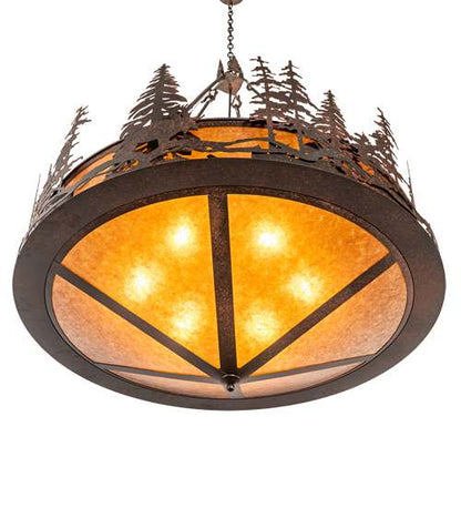 6 Light 54" Wide Abstract Pendant