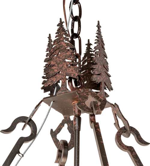 6 Light 54" Wide Abstract Pendant