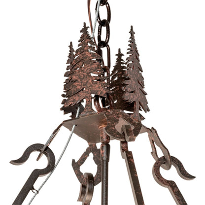 Meyda Tiffany 6 Light 54" Wide Abstract Pendant