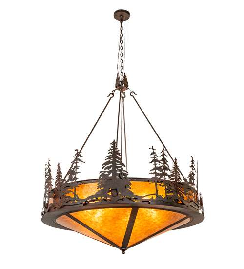 6 Light 54" Wide Abstract Pendant