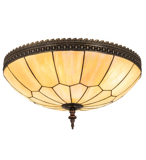 Vincent Honeycomb 4 Light 21" Wide Semi-Flush Bowl Ceiling Fixture with Iridescent Glass Shade - Mahogany Bronze Finish