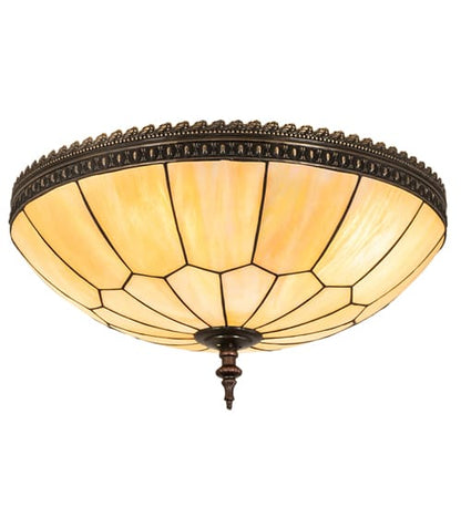 Vincent Honeycomb 4 Light 21" Wide Semi-Flush Bowl Ceiling Fixture with Iridescent Glass Shade - Mahogany Bronze Finish