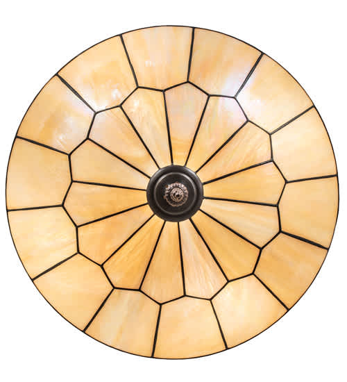 Vincent Honeycomb 4 Light 21" Wide Semi-Flush Bowl Ceiling Fixture with Iridescent Glass Shade - Mahogany Bronze Finish