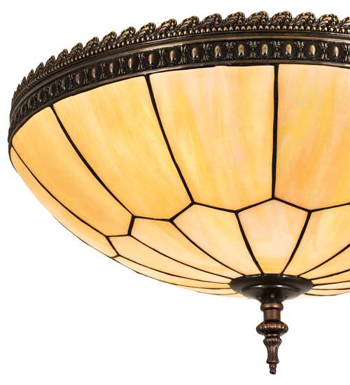 Vincent Honeycomb 4 Light 21" Wide Semi-Flush Bowl Ceiling Fixture with Iridescent Glass Shade - Mahogany Bronze Finish