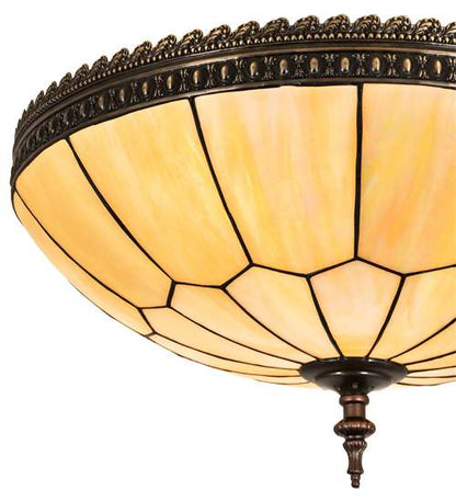 Vincent Honeycomb 4 Light 21" Wide Semi-Flush Bowl Ceiling Fixture with Iridescent Glass Shade - Mahogany Bronze Finish