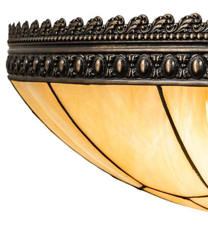 Vincent Honeycomb 4 Light 21" Wide Semi-Flush Bowl Ceiling Fixture with Iridescent Glass Shade - Mahogany Bronze Finish