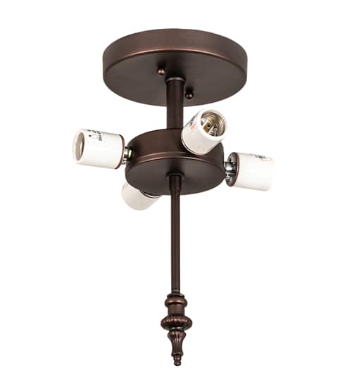 Vincent Honeycomb 4 Light 21" Wide Semi-Flush Bowl Ceiling Fixture with Iridescent Glass Shade - Mahogany Bronze Finish