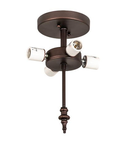 Vincent Honeycomb 4 Light 21" Wide Semi-Flush Bowl Ceiling Fixture with Iridescent Glass Shade - Mahogany Bronze Finish