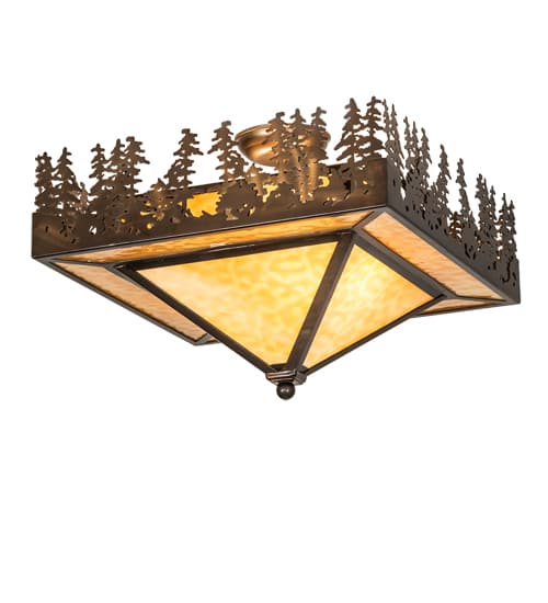 Pine Lake 2 Light 27" Wide Semi-Flush Ceiling Fixture