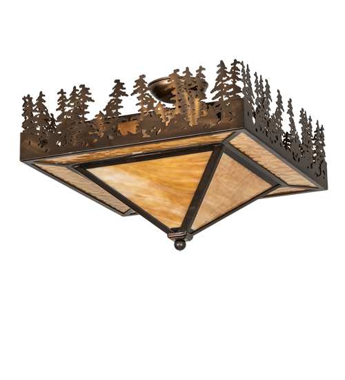 Pine Lake 2 Light 27" Wide Semi-Flush Ceiling Fixture