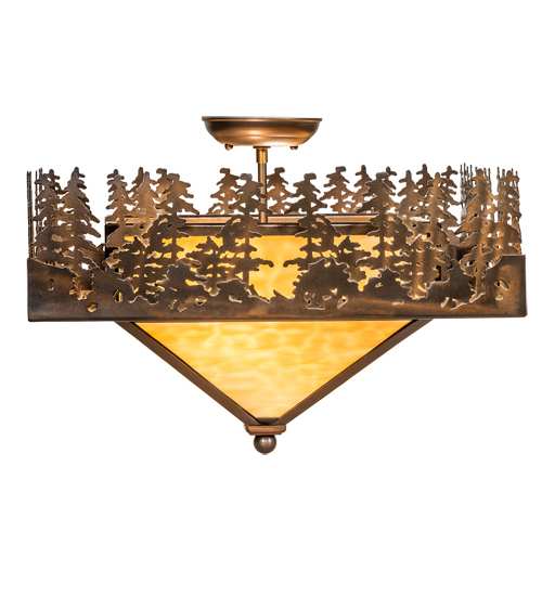 Pine Lake 2 Light 27" Wide Semi-Flush Ceiling Fixture