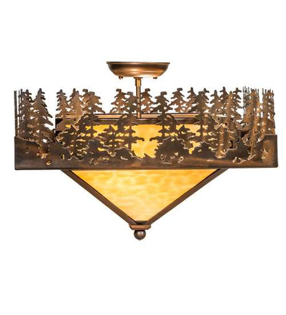 Pine Lake 2 Light 27" Wide Semi-Flush Ceiling Fixture